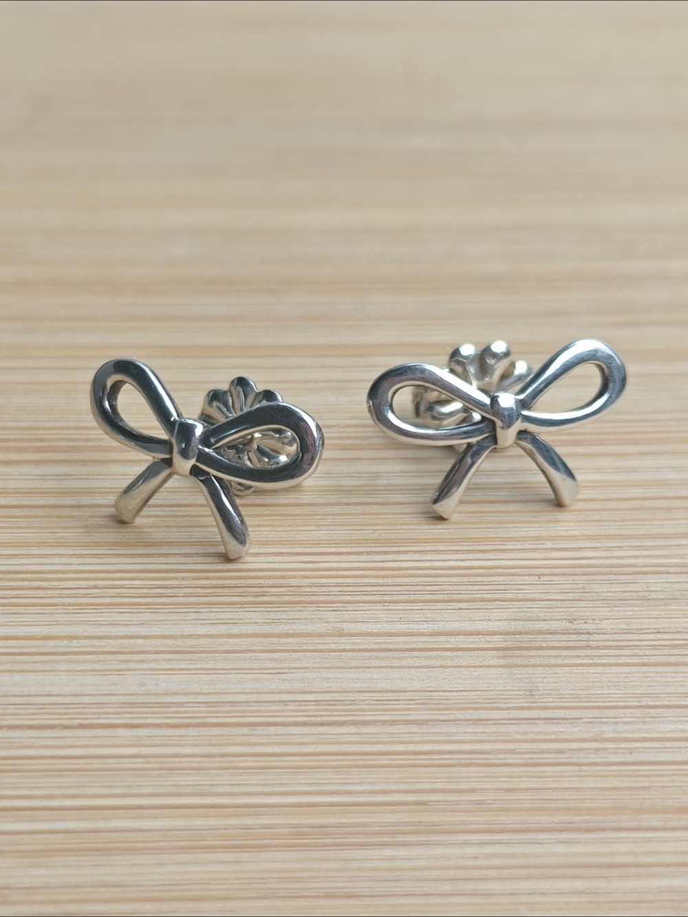 Tiffany & Co Silver Bow Stud Earrings - Retired/Discontinued Rare Find